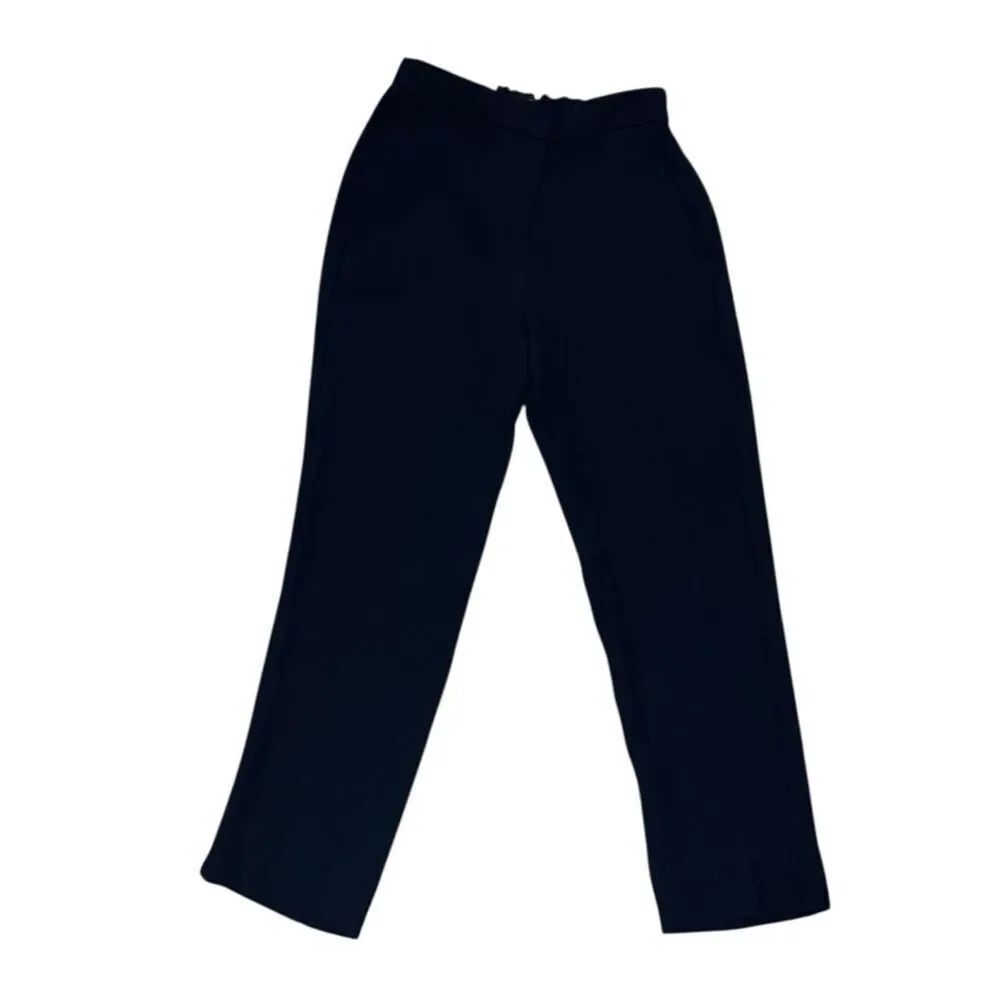 J.Crew Navy Dress Pants Size 00P Petite Zipper Hook Closure Straight Leg Trouser